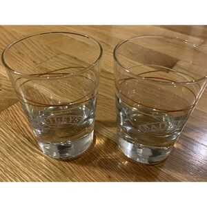 Baileys‎ High Ball Glasses Set of 2 Vintage Art deco Design Heavy Bubble Base